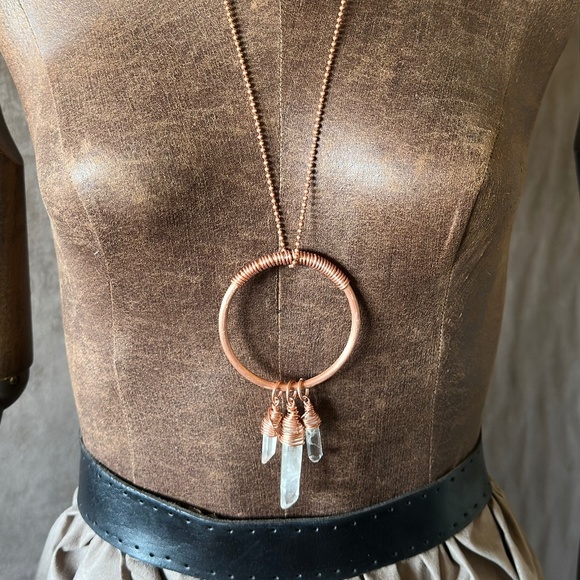 copper and quartz necklace